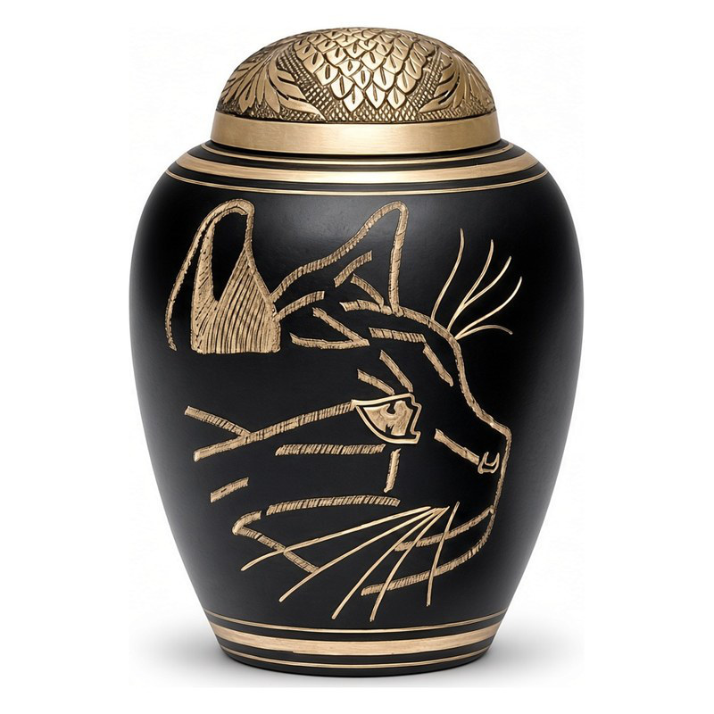 Solid Brass Kitty — Black
