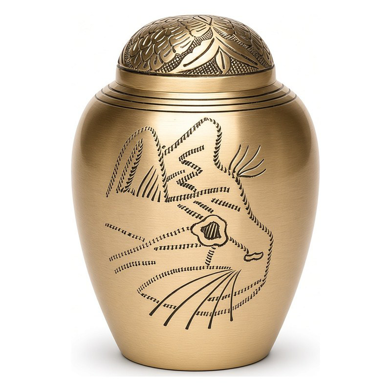 Solid Brass Kitty — Matte Gold